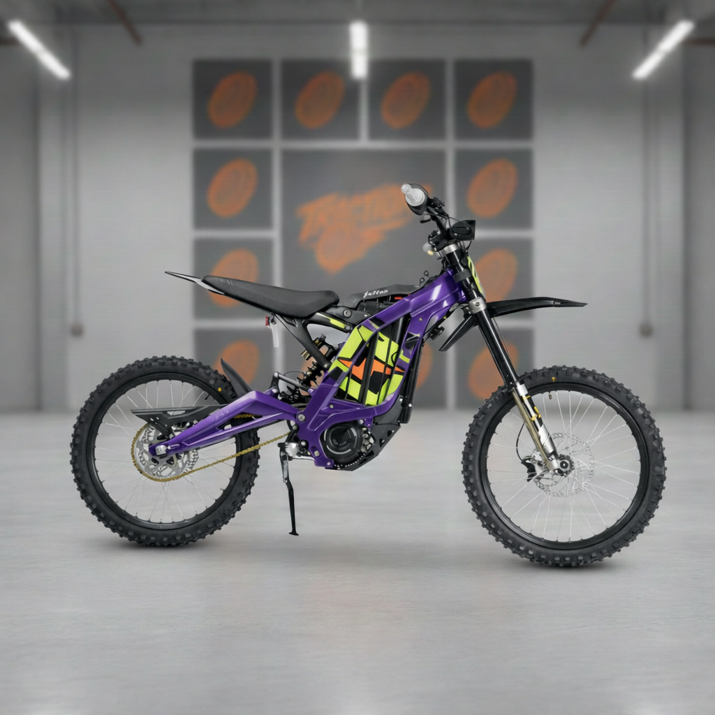Sur-Ron Light Bee X compared with a petrol pit bike