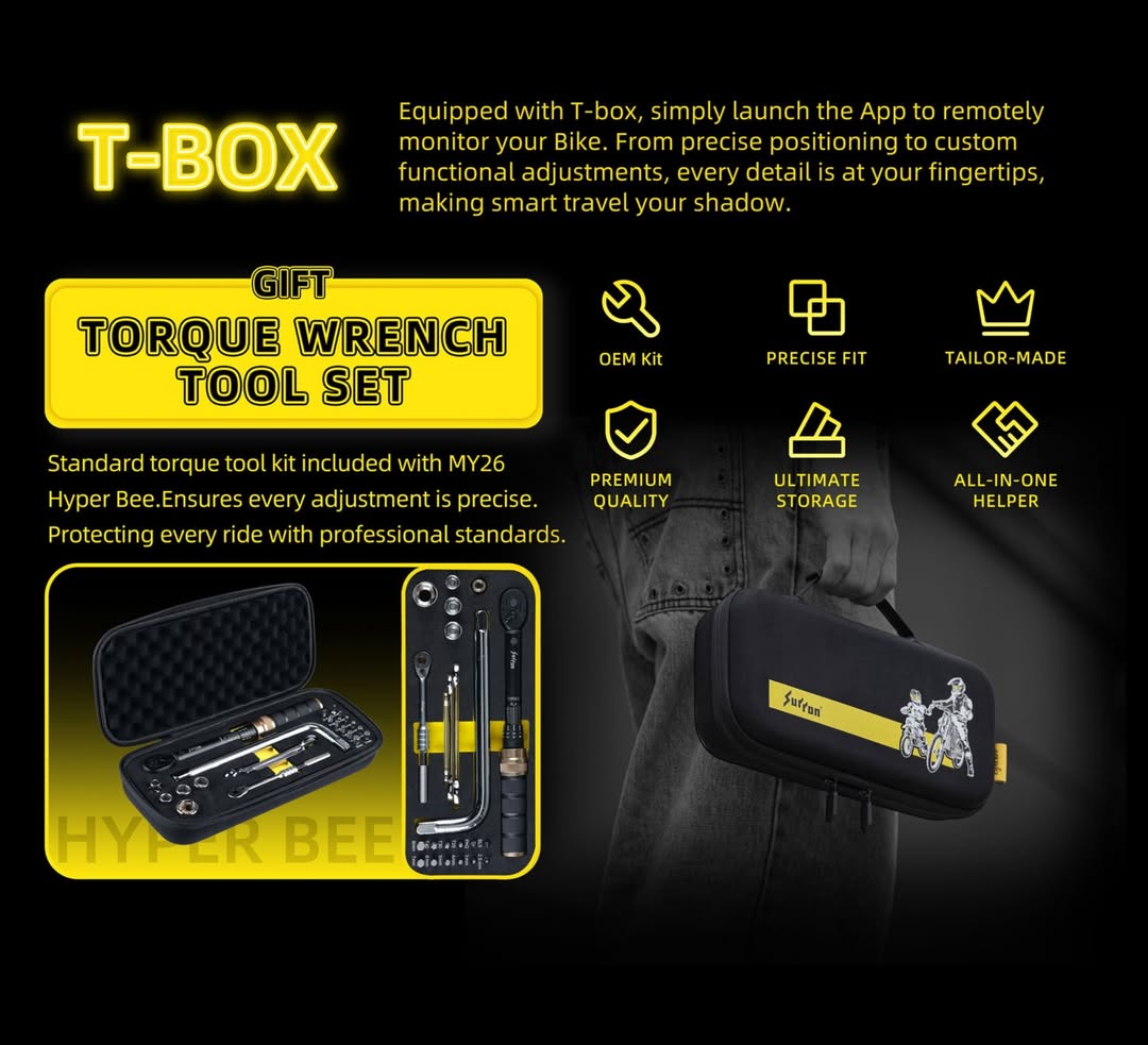 2026 Sur-Ron Hyper Bee T-Box app integration plus free torque wrench tool kit